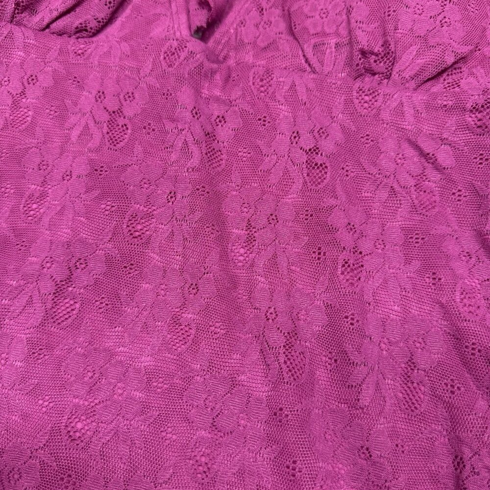 Andie Size S One piece swimsuit Nemale Purple Sexy Floral Lace Pool Vacation NWT - Picture 8 of 10